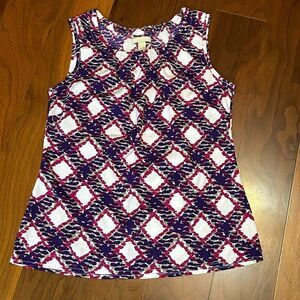 Banana‎ Republic sleeveless pink/purple/white print top size small NWT
